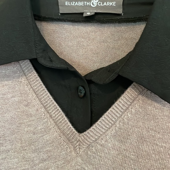 Elizabeth & Clarke, The Cooper, sweater with faux blouse, color Heather Rose - Picture 6 of 6